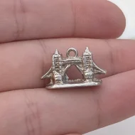 Vintage Silver London Tower Bridge Charm Pendant - Image 3