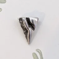 Vintage Sterling Silver Abstract Shark Tooth Pendant Modernist Brutalist Scandi - Image 2