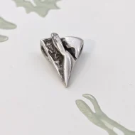 Vintage Sterling Silver Abstract Shark Tooth Pendant Modernist Brutalist Scandi - Image 3