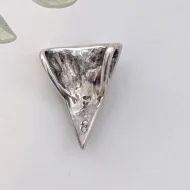 Vintage Sterling Silver Abstract Shark Tooth Pendant Modernist Brutalist Scandi - Image 7