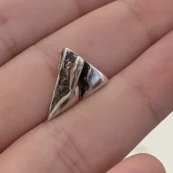 Vintage Sterling Silver Abstract Shark Tooth Pendant Modernist Brutalist Scandi - Image 8