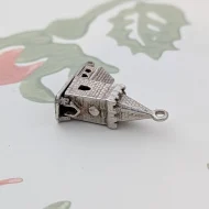 Vintage Silver Old Church Charm Opens Wedding Marriage Pendant - Image 5