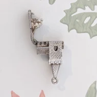 Vintage Silver Old Church Charm Opens Wedding Marriage Pendant - Image 8