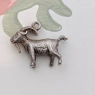 Vintage Sterling Silver Goat Charm Pendant - Image 2