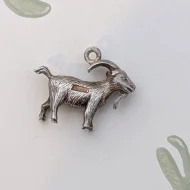 Vintage Sterling Silver Goat Charm Pendant - Image 5