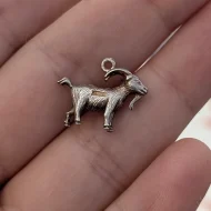 Vintage Sterling Silver Goat Charm Pendant - Image 6