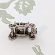 Vintage Silver Carriage Charm Pendant Princess Cinderella - Image 3