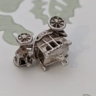Vintage Silver Carriage Charm Pendant Princess Cinderella - Image 4