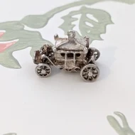 Vintage Silver Carriage Charm Pendant Princess Cinderella - Image 5