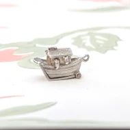 Vintage Silver Noah Ark Charm Biblical Opening Pendant - Image 2