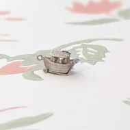 Vintage Silver Noah Ark Charm Biblical Opening Pendant - Image 3