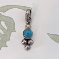 Vintage Sterling Silver Turquoise Minimalist Pendant - Image 2