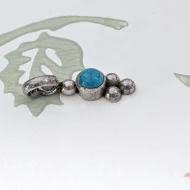 Vintage Sterling Silver Turquoise Minimalist Pendant - Image 4