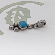Vintage Sterling Silver Turquoise Minimalist Pendant - Image 5