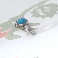 Vintage Sterling Silver Turquoise Minimalist Pendant - Image 6