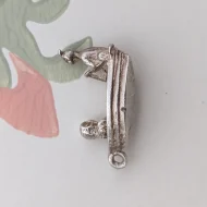 Vintage Silver Owl and Cat Boat Charm Pendant Unusual Unique - Image 4