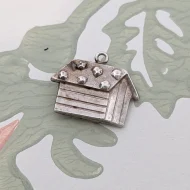 Vintage Silver Hollow Chalet Charm Pendant - Image 2
