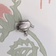 Vintage Silver Hollow Teapot Charm Pendant - Image 5