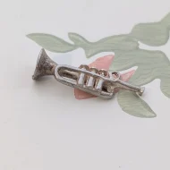 Vintage Silver Trumpet Pendant Charm - Image 3