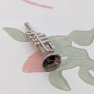 Vintage Silver Trumpet Pendant Charm - Image 4