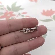 Vintage Silver Trumpet Pendant Charm - Image 5