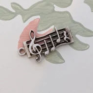 Vintage Silver Music Note Charm Sheet Pendant - Image 3