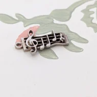 Vintage Silver Music Note Charm Sheet Pendant - Image 4