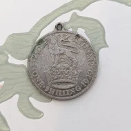 Vintage Silver One Shilling Coin Charm George - Image 4