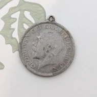 Vintage Silver One Shilling Coin Charm George - Image 2