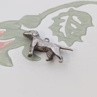 Vintage Silver Hound Dog Charm Pendant - Image 2