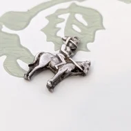 Vintage Silver Horse Rider Charm Hunt Pendant - Image 2