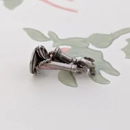 Vintage Silver Old Telephone Charm Pendant - Image 3