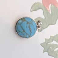 Sterling Silver Howlite Round Circle Pendant Minimalist - Image 4