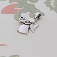 Sterling Silver CZ Angel Pendant Charm - Image 3