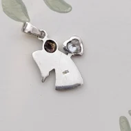 Sterling Silver CZ Angel Pendant Charm - Image 5