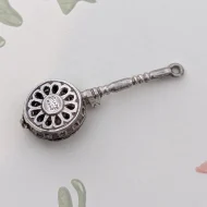 Vintage Sterling Silver Enamel Frying Pan Charm Pendant Opens Nuvo - Image 5