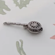 Vintage Sterling Silver Enamel Frying Pan Charm Pendant Opens Nuvo - Image 6