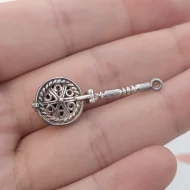 Vintage Sterling Silver Enamel Frying Pan Charm Pendant Opens Nuvo - Image 2