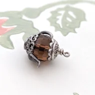 Vintage Sterling Silver Nuvo Teapot Glass Charm Pendant - Image 4