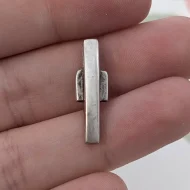 Vintage Sterling Silver Modernist Simple Pendant Rectangle - Image 6