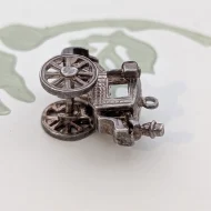 Vintage Silver Carriage Charm Pendant Moves - Image 4