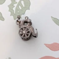 Vintage Silver Carriage Charm Pendant Moves - Image 5