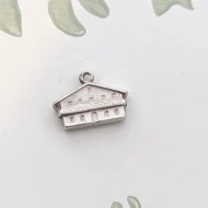 Vintage Silver House Chalet Charm Pendant - Image 3