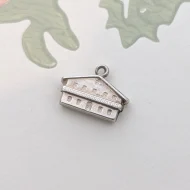 Vintage Silver House Chalet Charm Pendant - Image 4