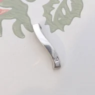 Vintage Sterling Silver CZ Wave Minimalist Modern Pendant - Image 2