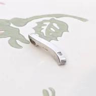 Vintage Sterling Silver CZ Wave Minimalist Modern Pendant - Image 3