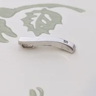Vintage Sterling Silver CZ Wave Minimalist Modern Pendant - Image 4