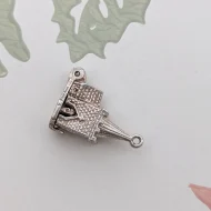 Vintage Silver Church Opening Charm Couple Wedding Pendant - Image 6