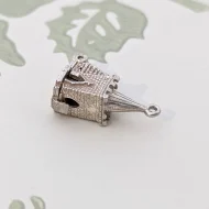 Vintage Silver Church Opening Charm Couple Wedding Pendant - Image 5