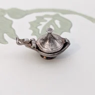 Vintage Silver Aladdin Wish Lamp Charm Genie Pendant Opens - Image 2